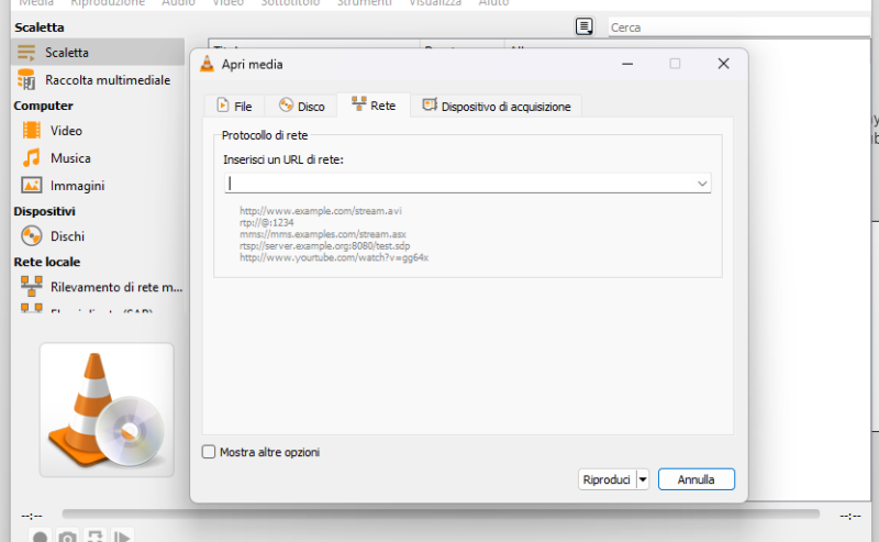 VLC player non riproduce video Youtube !